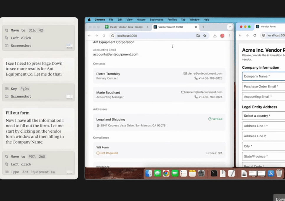 Claude computer use interface
