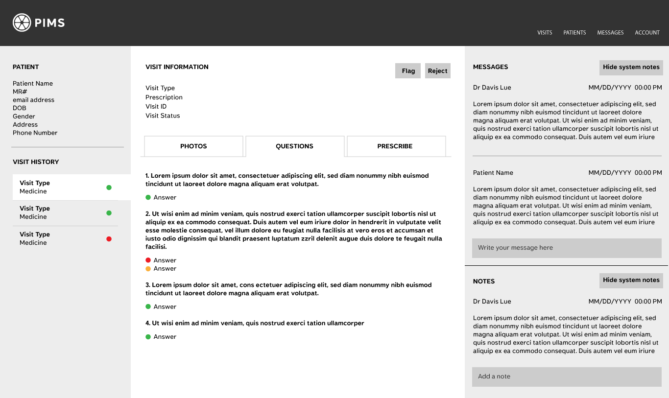 PIMS design iteration