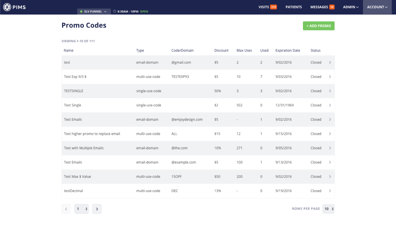 PIMS clinical workflow