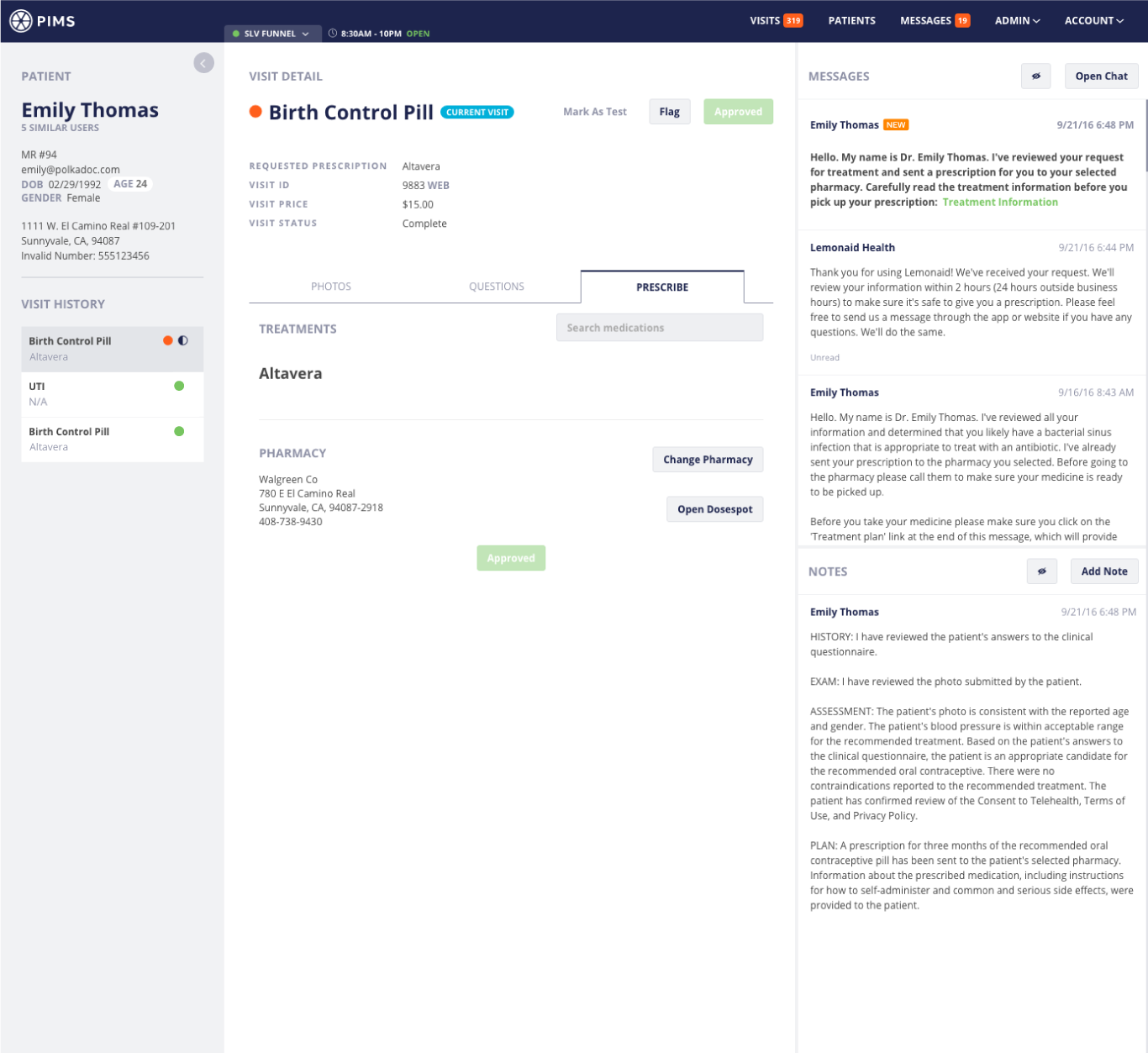 PIMS completed platform