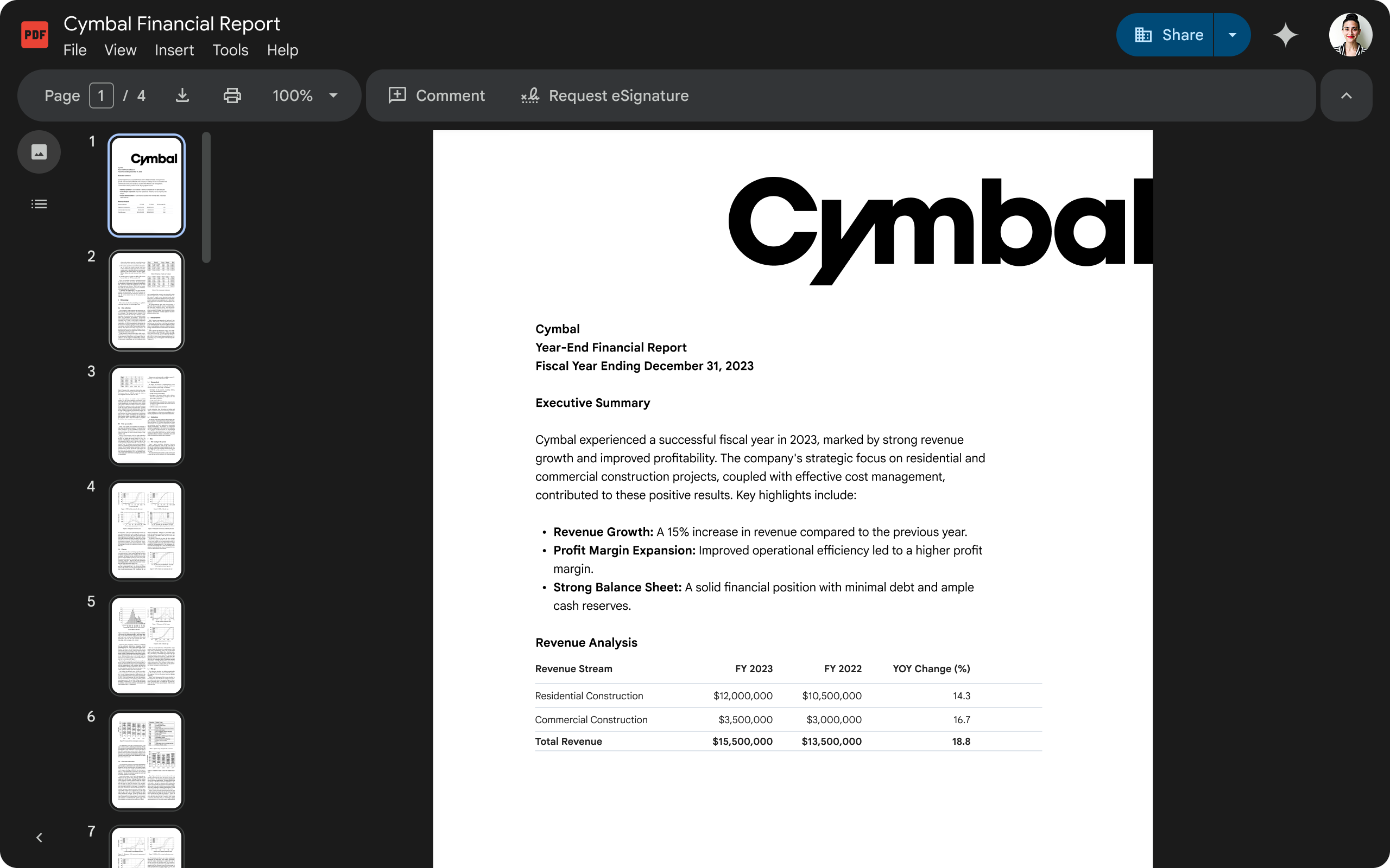Workspace PDF — document viewer interface