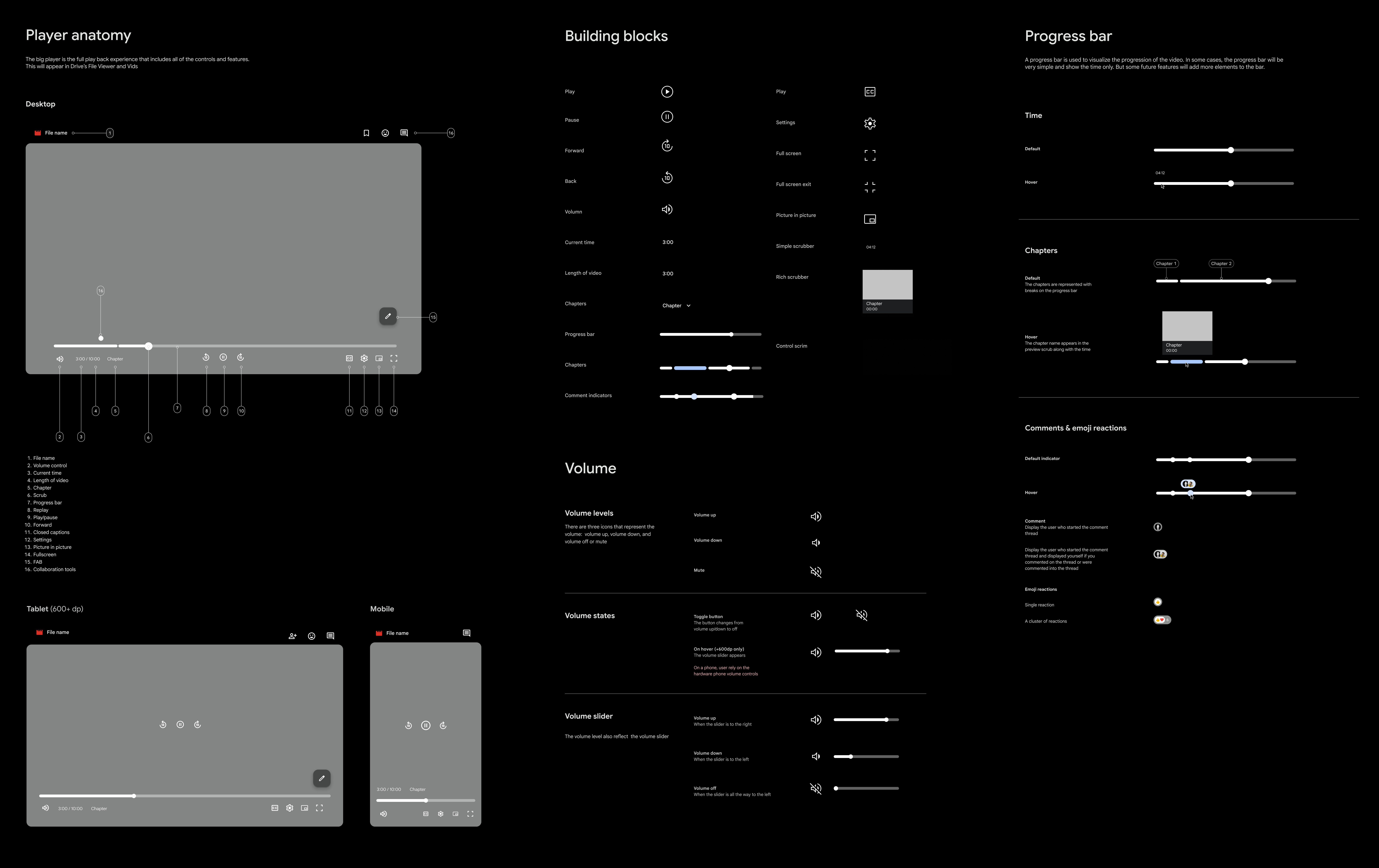 Video player building blocks